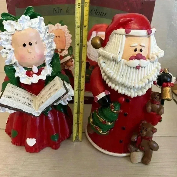 Vintage 1998 Kirkland 10” Table Top Mr & Mrs Santa Claus In Original Box - Picture 9 of 9